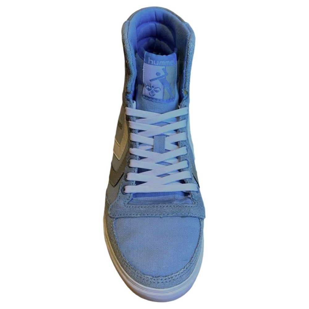 Hummel Slimmer Stadil High Top Sneakers Blue White Retro Streetwear EU 37 Unisex - Picture 11 of 14